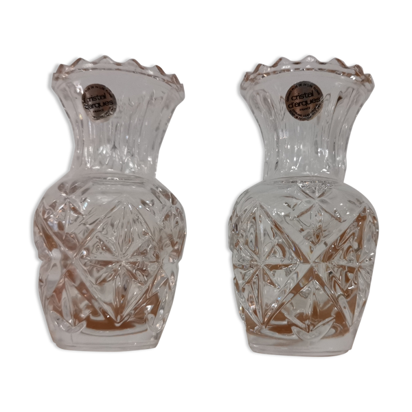 2 bougeoirs en en cristal d'Arques