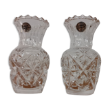 2 bougeoirs en  en cristal d'Arques