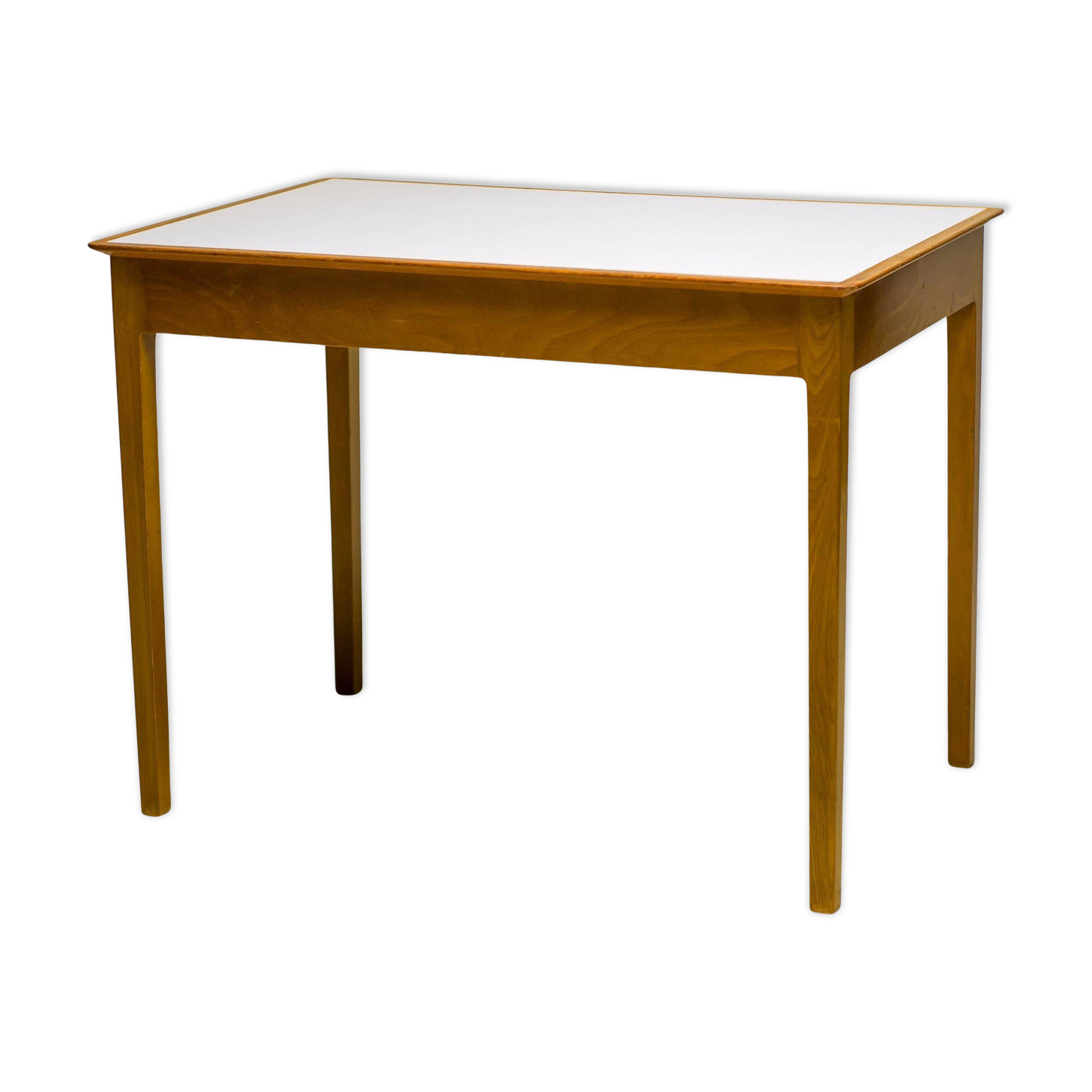 Small maple desk with a laminate top and two drawers, Fritz Hansen, 1950s.