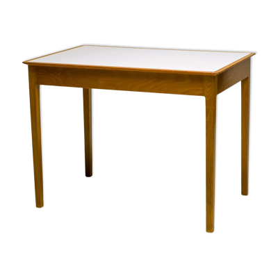 Petit bureau en érable avec dessus en stratifié et deux tiroirs, Fritz Hansen, années 1950