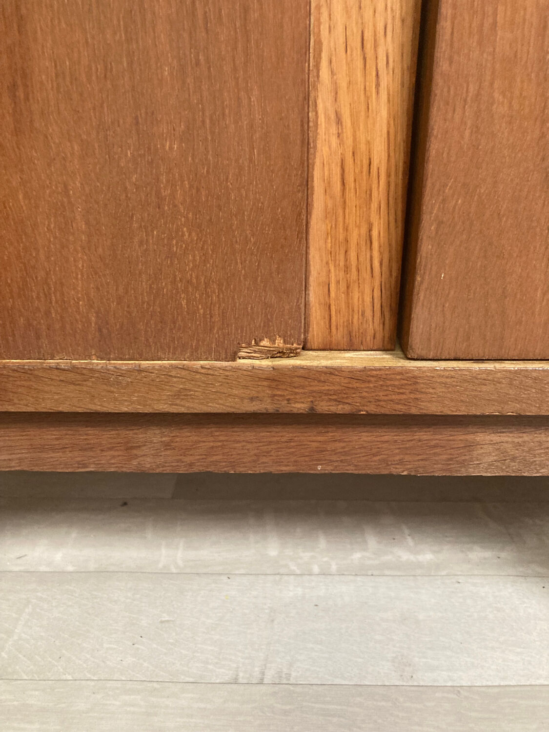 Vintage wood and rattan cabinet