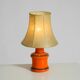 Beautiful 1960s orange ceramic table lamp with Cocoon shade | Made in Italy