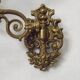 Pair Early 20th Century Rococo Revival Brass 5 Light Candle Wall Sconces