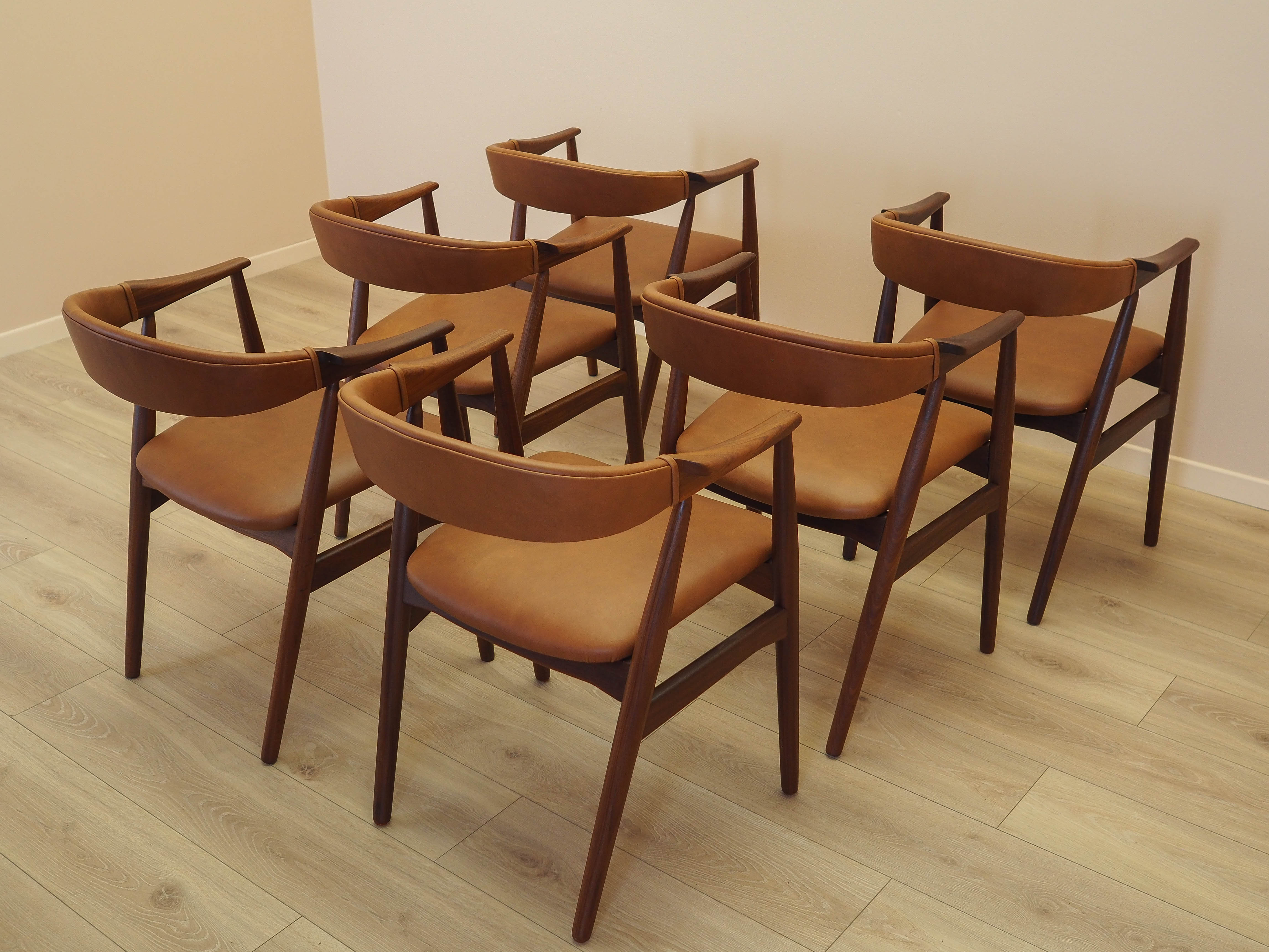 Set of six teak chairs, Danish design, 1970s, made in Denmark