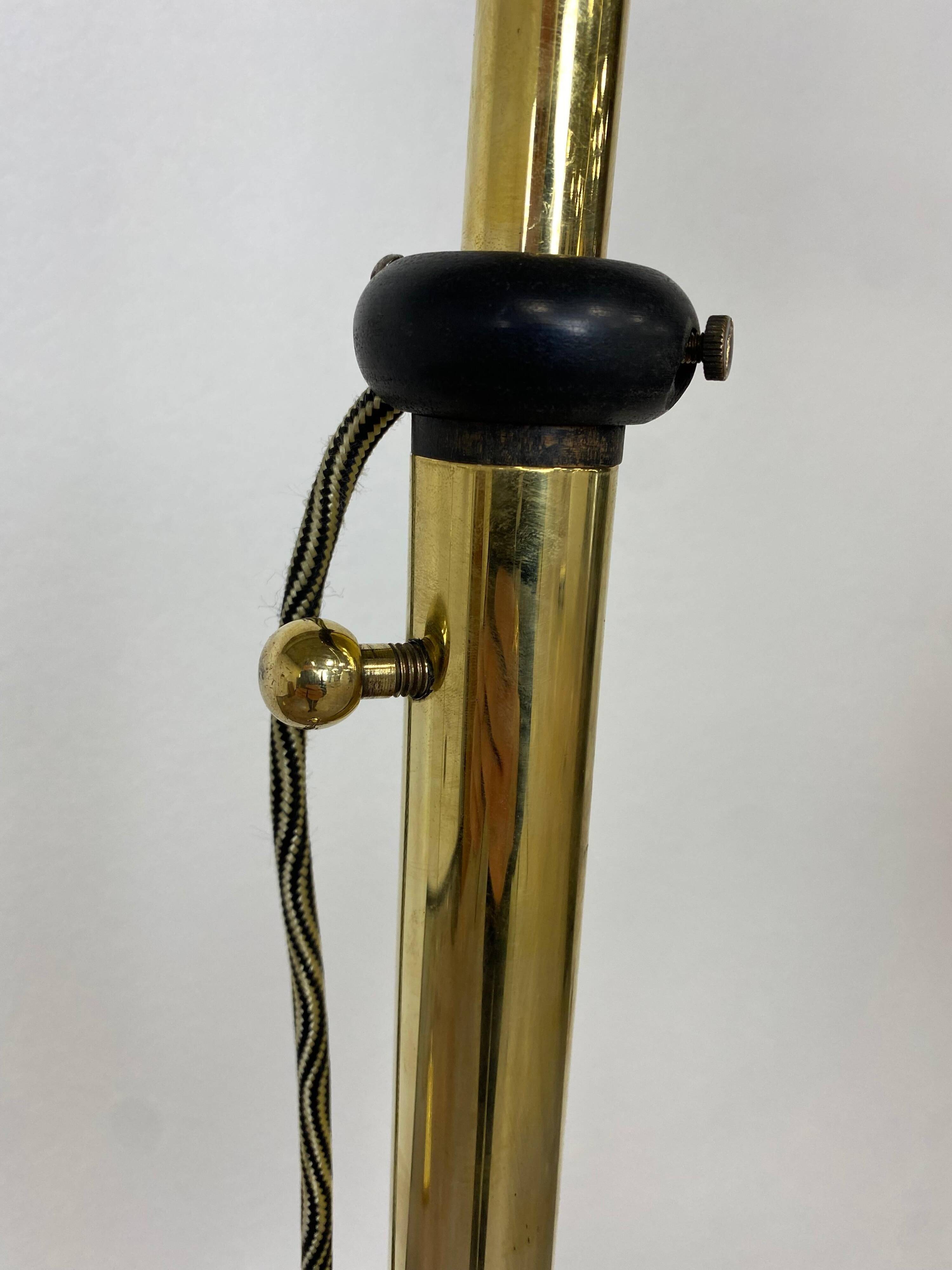Large Art Deco floor lamp in brass