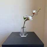 Textured glass button vase in mid-century brutalist style.