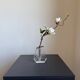 Textured glass button vase in mid-century brutalist style.