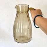 Smoked glass pitcher from the 70s