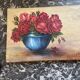 Oil on canvas bouquet of roses signed P. HELLO