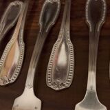 Set of 8 Spoons and 8 Forks in Silver Metal - Orfèvre Le Mondial Set of 8 Silver-Plate
