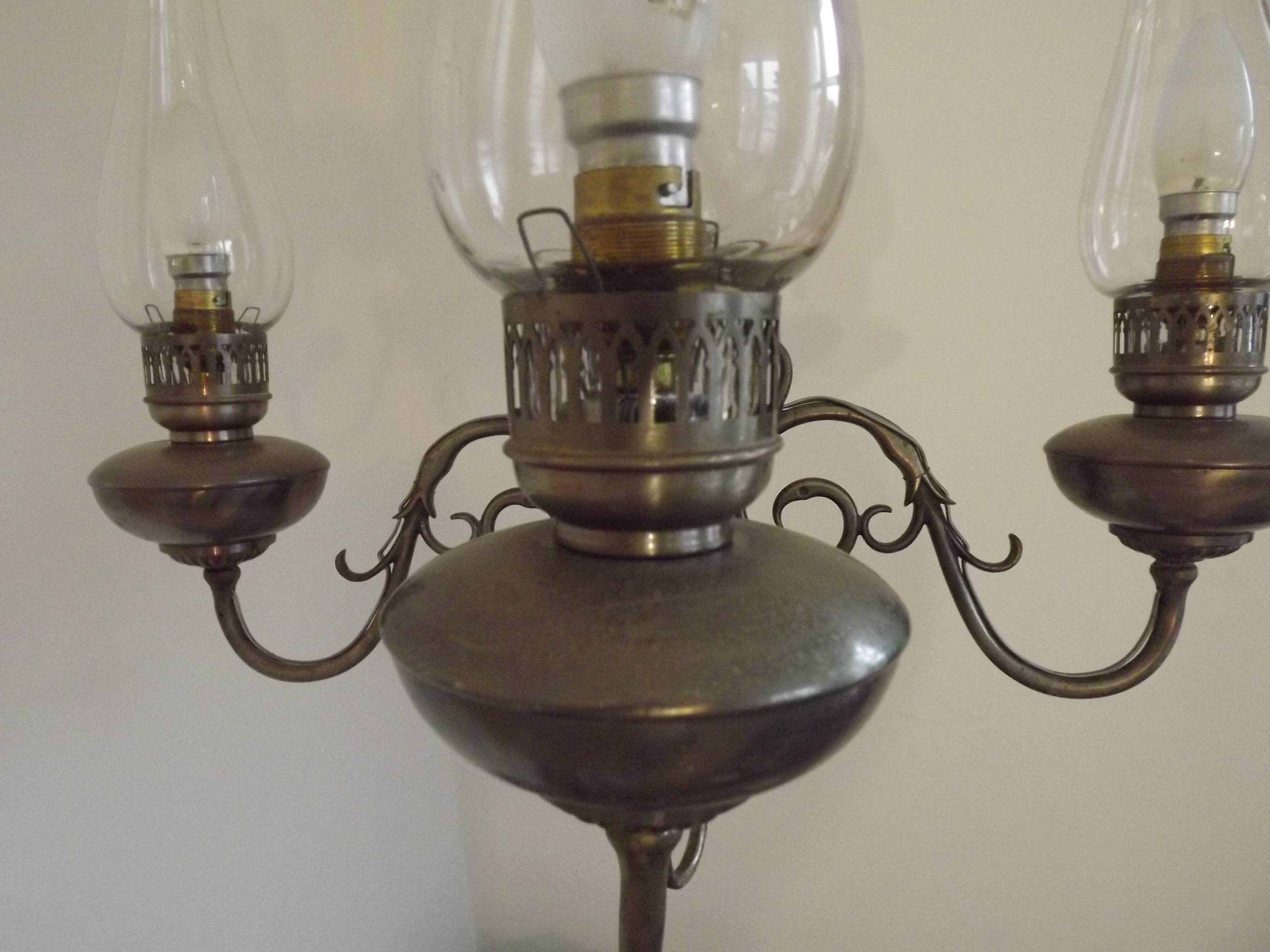 Flamish chandelier with 4 lights in hand-blown tin 5104