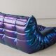 Togo 2-seater sofa in ultraviolet leather by Michel Ducaroy for Ligne Roset