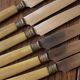 Lot 6 couteaux lame acier RT Papillon manches bakélite viroles