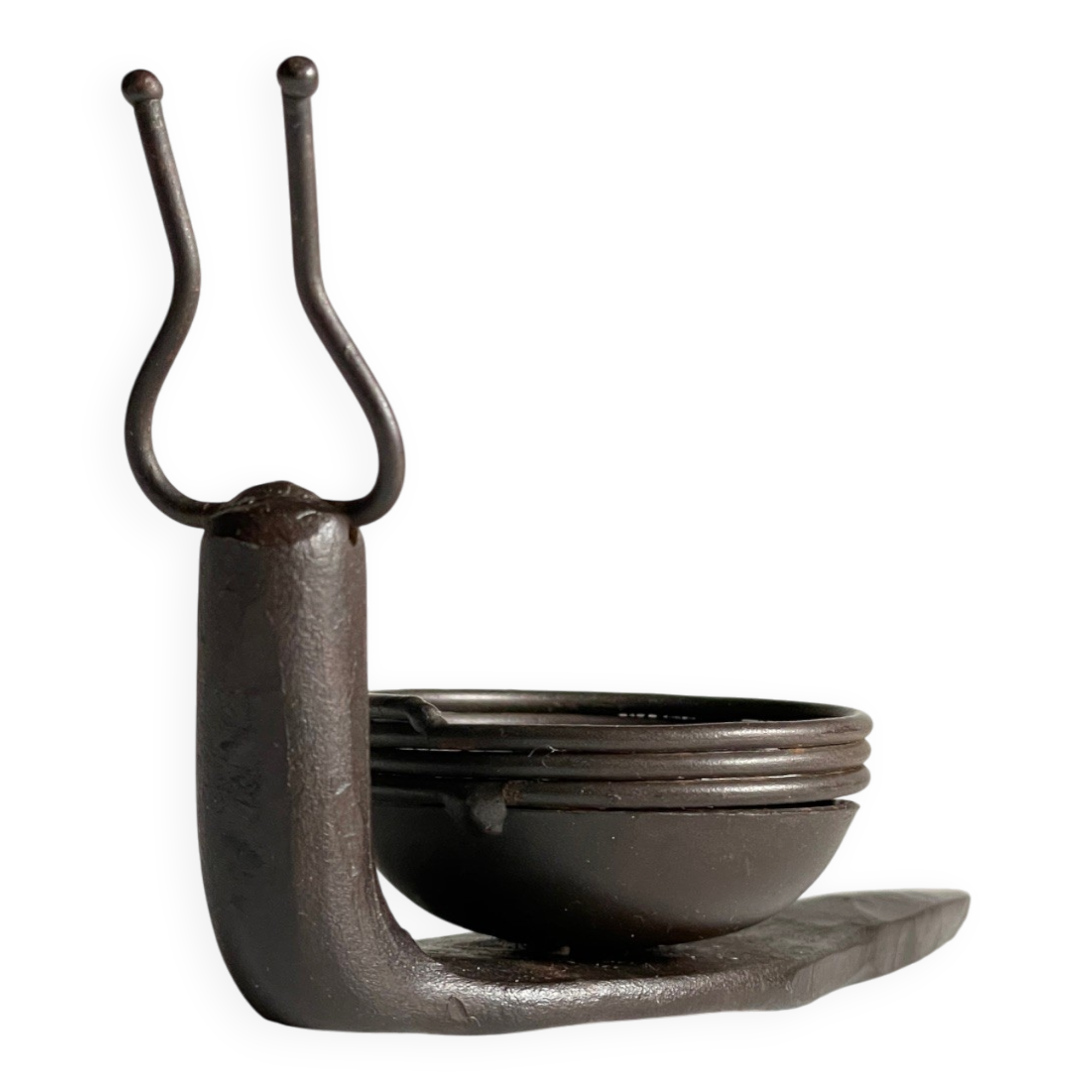 Brutalist escargot vintage candle holder