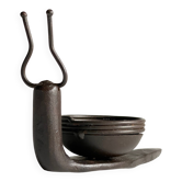 Brutalist escargot vintage candle holder
