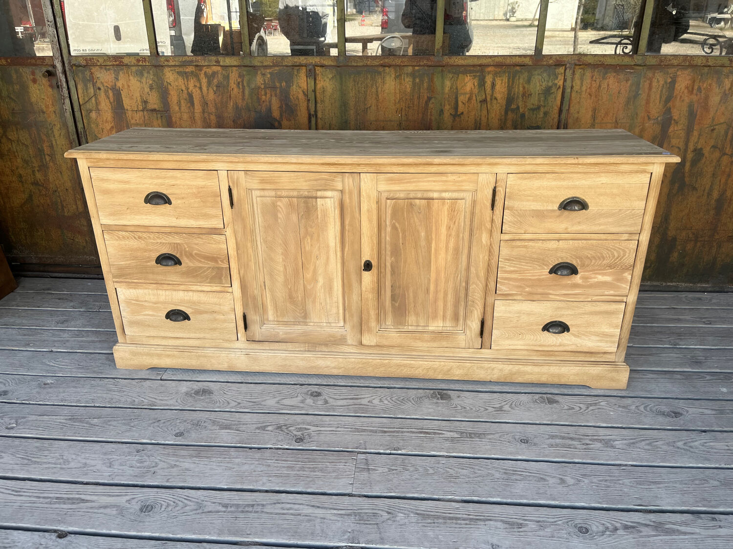 Raw wood sideboard