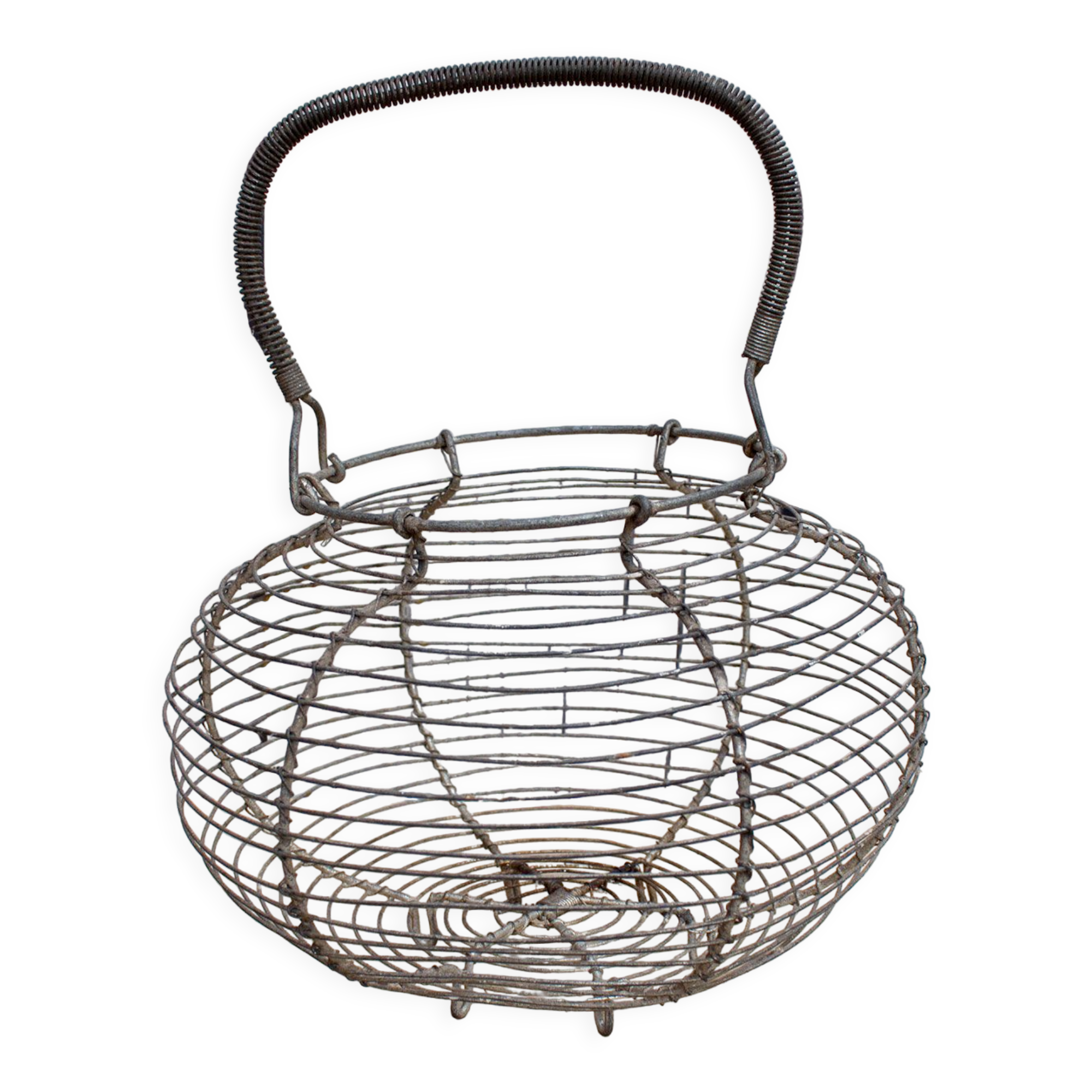 Antique wire egg basket