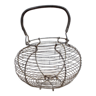 Antique wire egg basket