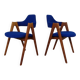 Set of Compass Chairs in Teak and Kvadrat Hallingdal 65 by Kai Kristiansen for Schou Andersen, 1960s