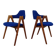 Set of Compass Chairs in Teak and Kvadrat Hallingdal 65 by Kai Kristiansen for Schou Andersen, 1960s