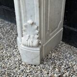 Remarkable Louis XV Style Fireplace, In Carrara Marble Circa 1880