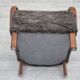 1960s, completely reupholstered Danish art deco armchair, genuine sheepskin "Wellington".
