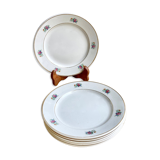 6 dessert plates demi-porcelaine Lunéville