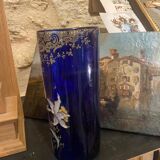 Vase en verre peint 1900