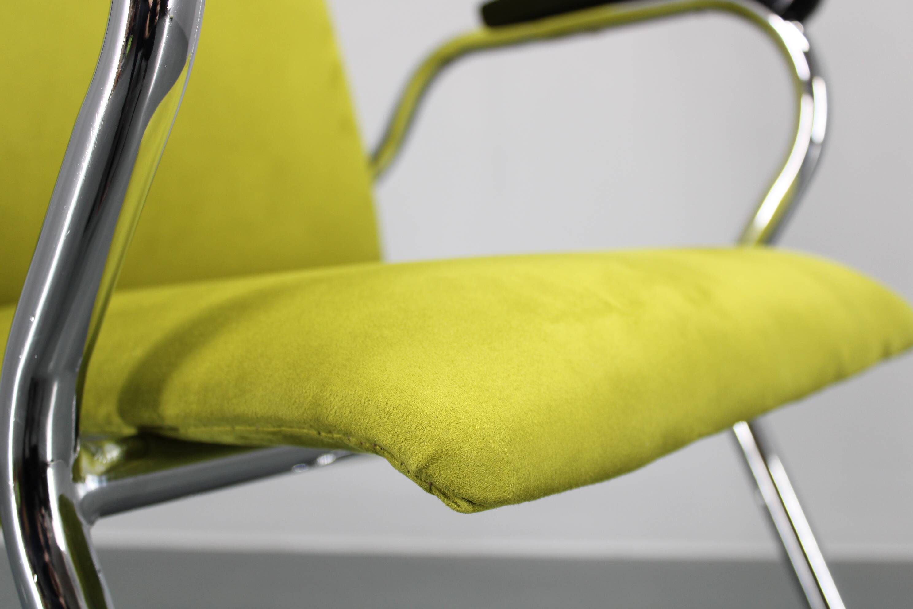 1970s German Tubular Armchair or Desk Chair, Restored