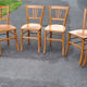 6 Luterma bistro chairs, blond wood, vintage, 50s