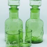 Ensemble de bar en verre vert