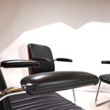 Martin Stoll set of 4 leather dining/conference chairs by Prof. Karl Dittert