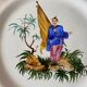 Set of 3 decorative earthenware plates stamped "Gien"
