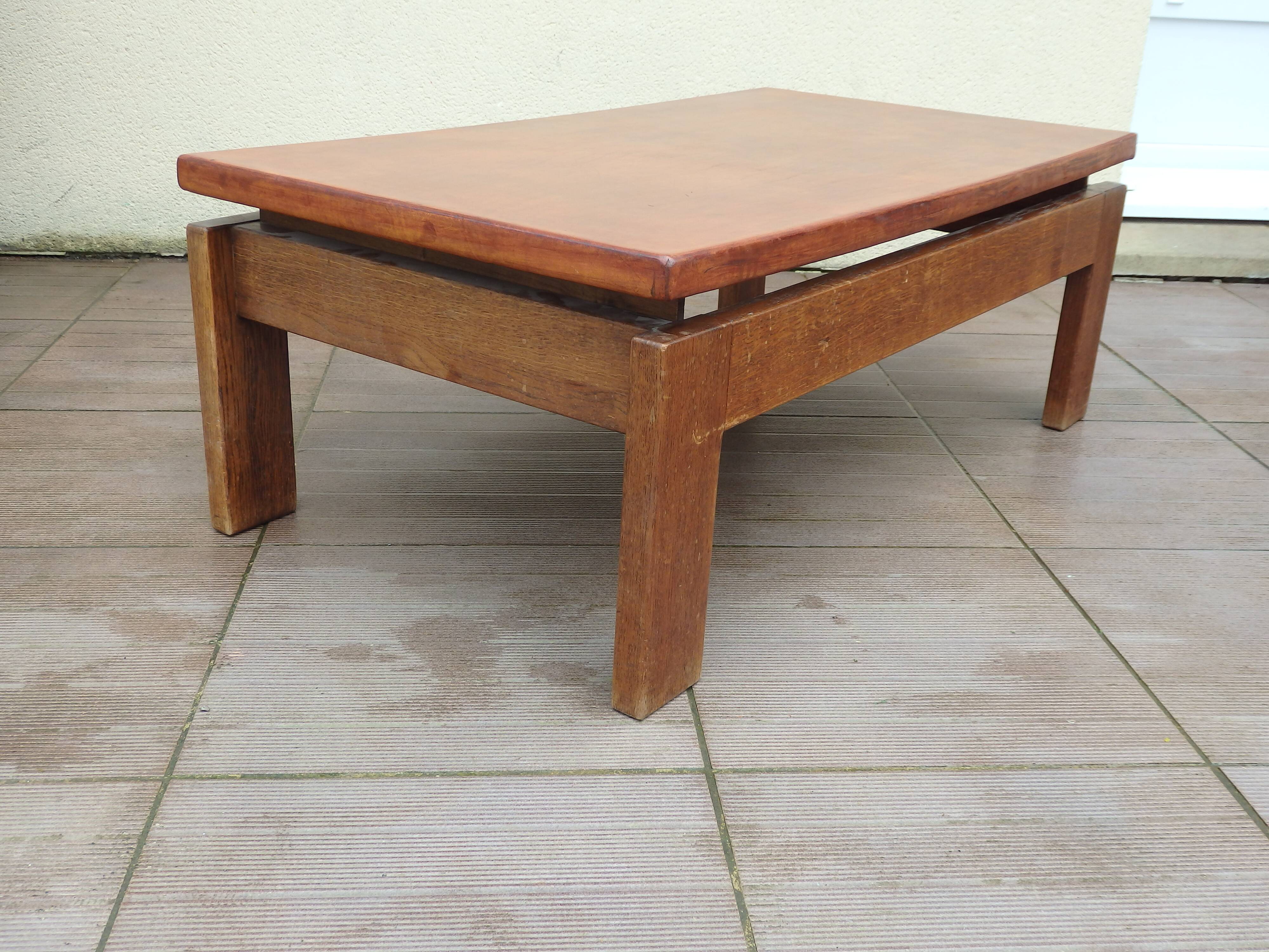 Vintage leather coffee table