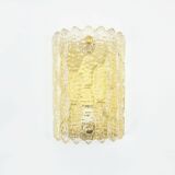 Pair of Mid-Century Scandinavian Glass & Brass Wall Lights by Fagerlund