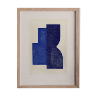 Abstract illustration - Joe - dark blue - signed Eawy