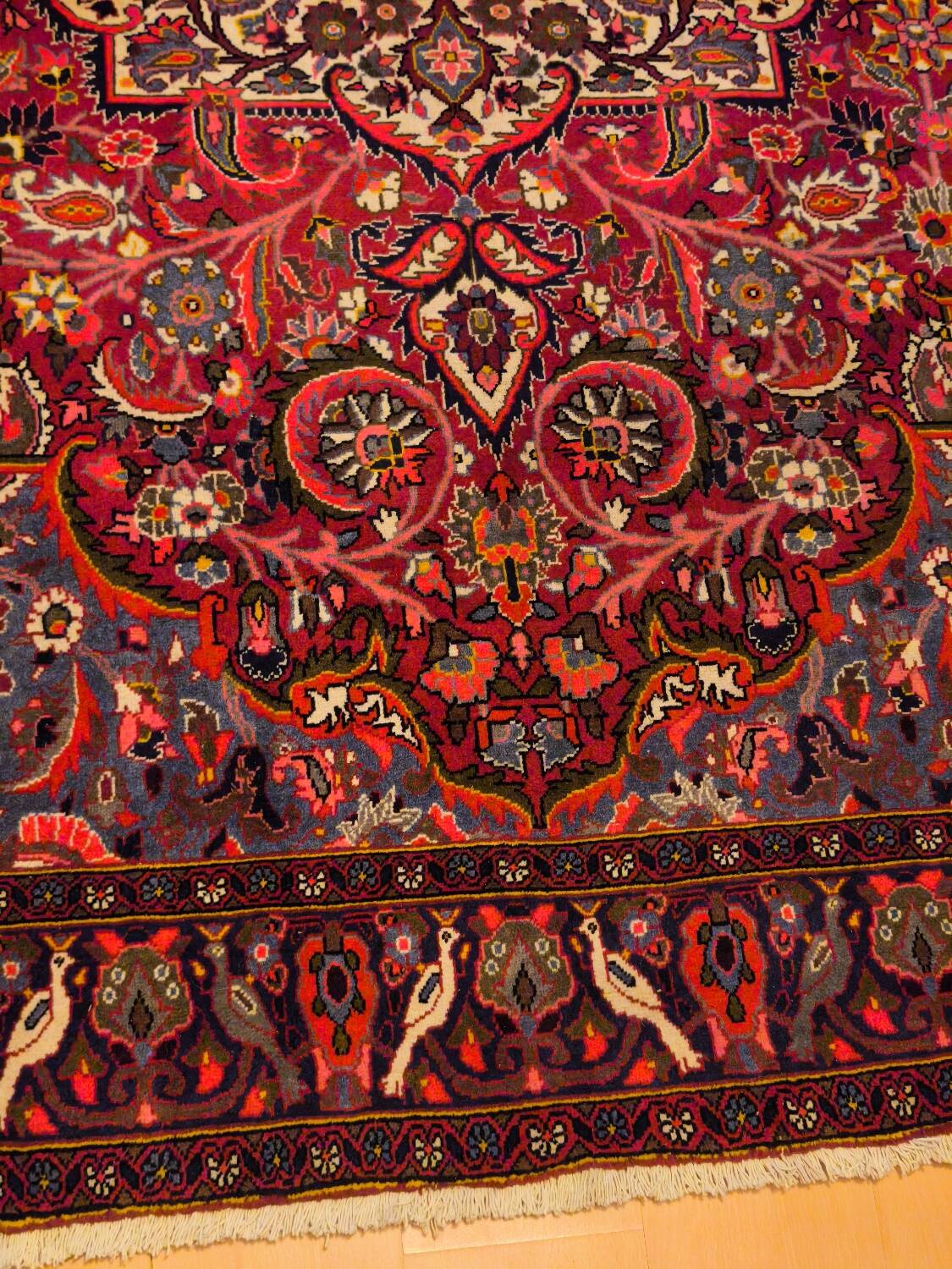Hand-knotted Bakhtiari Persian carpet from Iran.