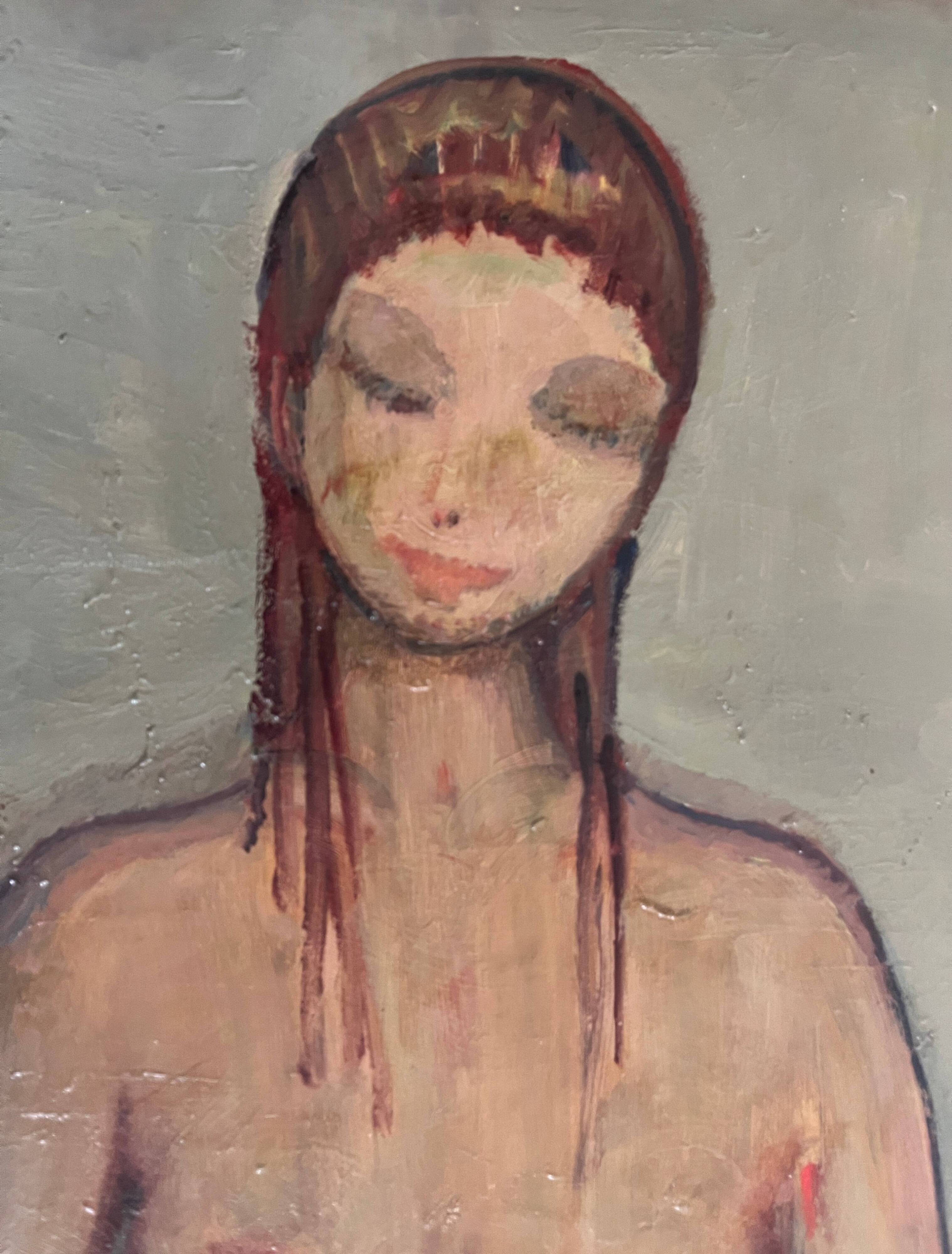 Painting HSP Jean RENAUT (1905-1979) "Model of nude young woman" frame 1964