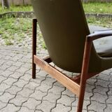 Ib Kofod Larsen for Fröscher Sitform olive leather Lounge Chair