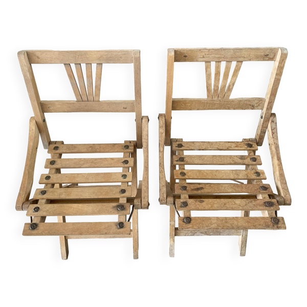 Lot 2 chaises pliantes pour enfant années 50/60 — Beyit