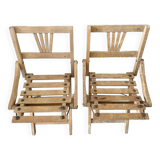 Set of 2 folding chairs for children from the 50s/60s