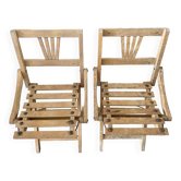 Set of 2 folding chairs for children from the 50s/60s