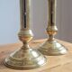 Pair of brass candle holders