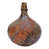 Pied de lampe en grès pyrité, fougère, Alain Blanchard, vintage