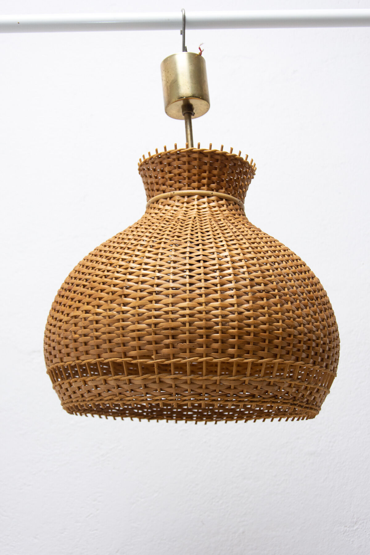 Mid century wicker hanging chandelier by ULUV, 1960´s