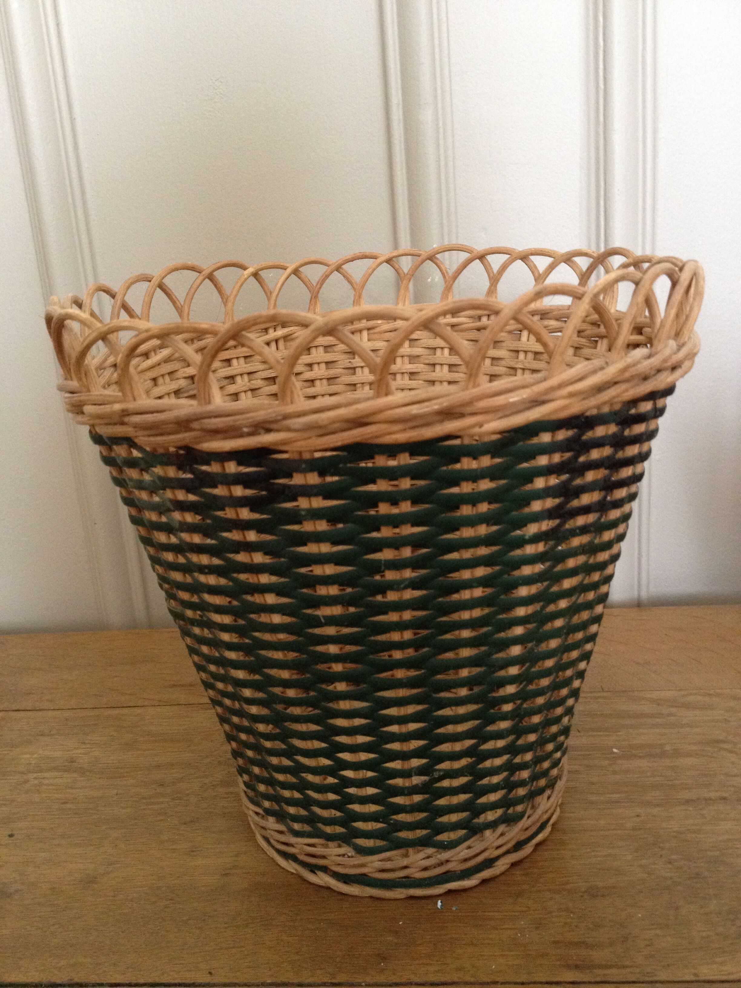 Braided rattan planters