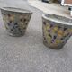 Pair of cement basins and tiles from the 50s