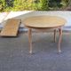 Louis XV extendable round table in solid raw oak 210cm and X marquetry