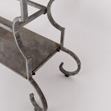 Forged iron patinated table console, 1940s.