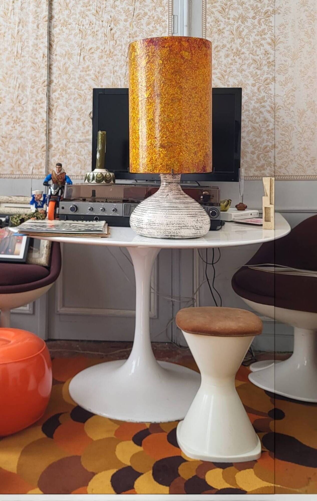 Ceramic lamp Accolay, France, 1970s